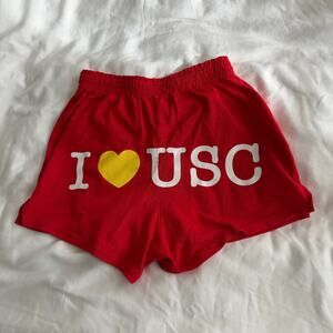 I Love USC Red Shorts Women’s Size S Custom Graphic Lounge Athletic